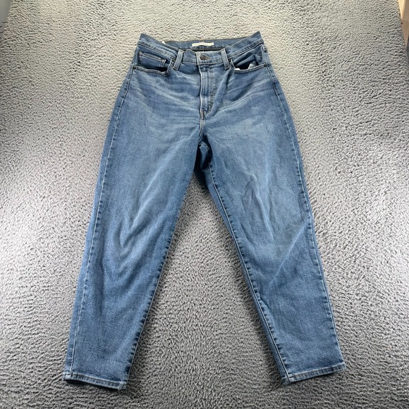 Levi's Denim - Levi's Jeans Womens 31x27 Blue Cotton Denim Mom Tapered‎ Leg Workwear Stretch